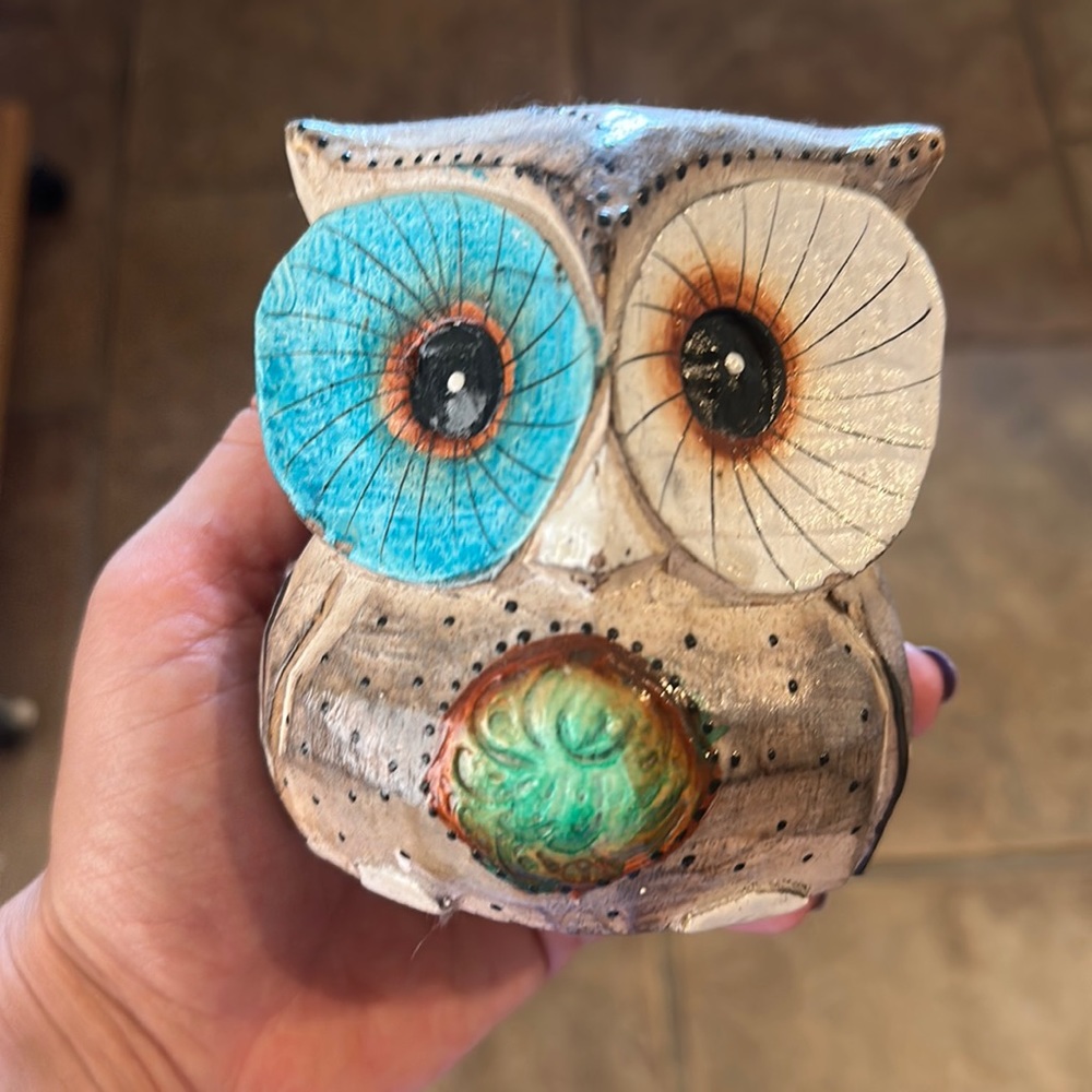 Handmade handcrafted  wood owl